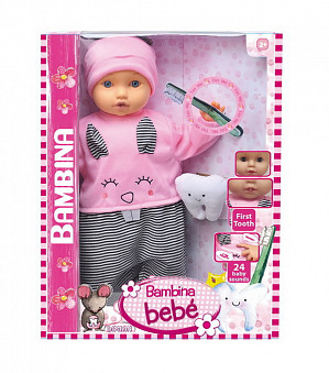Кукла "Bambina Bebe", тм Dimian, 46 см, "Мой первый зуб", звуковые эффекты