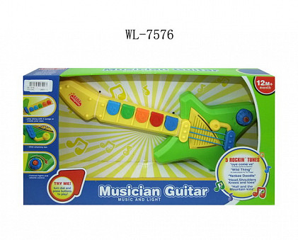 Гитара для малышей, от 1 года, звуковые и световые эффекты, 44,5x23x6,5см