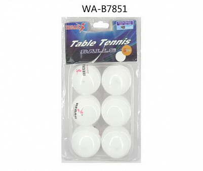 Шарики для настольного тенниса белые, 6 шт в наборе